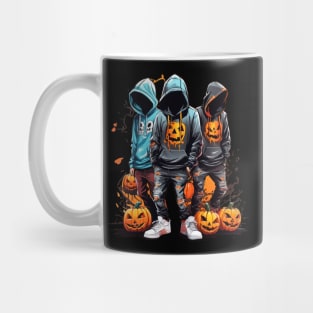 Hooded Haunts: The Mysterious Trio Mug